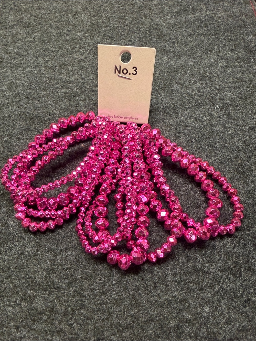 Pink Faceted Beaded Bracelet Set